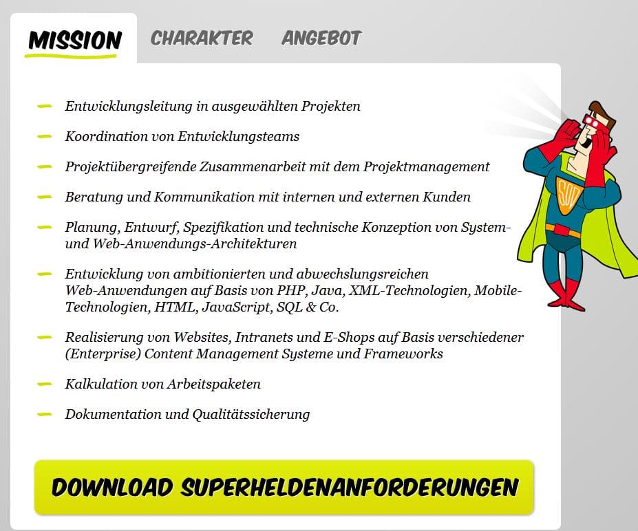 Superheldenanforderungen Superheldenanforderungen1 Superhelden Empfehlungsprogramm